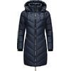 MARIKOO Cappotto invernale da donna trapuntato Armasa con cappuccio regolabile, Blu, XS
