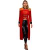 Aislor Costume da Presentatore del Circo Donna Tailcoat Giacca Frac a Coda di Rondine Cappotto in Velluto Uniforme di Carnevale Partito Cosplay di Halloween Natale Rosso M
