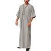 RUMAOZIA Abiti musulmani Uomo Musulmano Caftano Abaya Uomo Dubai Robe Medio Oriente Etnico Kandoura Uomini Abbigliamento da preghiera Stile Saudito Dishdasha Arabo Thobe Islamico Arabo Abbigliamento