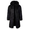 AnyuA Cappotto con Uomo Collo Alto di Cardigan Outwear Parka in Pelliccia Sintetica Autunno Inverno Nero M
