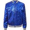 CHICTRY Paillettes Giacca Corta Bambina Cappotto da Danza Jazz Ballo di Strada Glitter Bomber Con Zip Cardigan Brillante Costume Cheer Leader Vestito Elegante