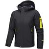PADOLA Giacca Uomo con Cappuccio Due Colori con Tasche Resistente al Vento Leggera Casual Sportiva(Nero,XL)