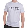 PYREX Original - T-Shirt da Uomo in Cotone, Girocollo, Manica Corta, Logo Frontale Grande - Art.45101 (Bianco, S)