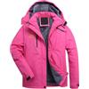 HAOLEI Giacca da Sci Montagna Impermeabile Parka da Neve Calda Imbottita Invernale Cappotto da Sci con Cappuccio Antivento Giubbotto da Viaggio Donna con Tasche Giubbotto Autunno 2024 Offerta