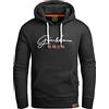 Grin&Bear Felpa con Cappuccio con Stampa Logo da Uomo Nero S GEC703