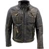 Infinity Leather Nero Caldo Brando Giubbotto da Motociclista in Pelle da Uomo XS