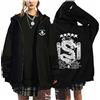 KASENFASHION Harajuku Streetwear Unisex Harajuku Felpa con cappuccio stile Y2K - Dolce BangChan Lee Know Changbin Hyunjin Han Felix Seungmin I.N Print Unisex Harajuku Streetwear Zip Hoodie, Nero 1, S