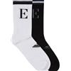 EMPORIO ARMANI CALZINI UOMO 2 PACCHETTI SHORT, BIANCO/NERO, Taglia Unica, bianco/nero, Taglia unica
