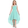 renvena Abito da Cerimonia Bambina Elegante Vestito da Principessa Ragazza Abito da Damigella Prima Comunione Battesimo Paillettes Vestito da Sera Lungo Chiffon