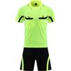 Agoky Uniformi da Arbitro Uomo Tuta da Ginastica Completi Sportivi Abbigliamento da Arbitro Maglia Arbitro Colletto Risvoltato Pantaloncini con Elastico per Partita dI Calcio Verde fluorescente L