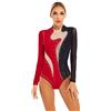 TiaoBug Donna Balletto Body da Danza Classica Moderna Abito da Ginnastica Pattinaggio Artistico Tank Leotard con Strass Costumi di Danza Jazz Samba Ballo Latino Jumpsuit Nero&Rosso M