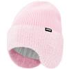 ATNKE Maglia Beanie Cappello con Paraorecchie per Uomo e Donna, Elasticizzato Spesso Caldo Pile Foderato Usato Tutti Giorni Inverno Morbido con Risvolto Lana Teschio Berretto Regali/Light Pink