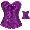 Shyllin Corsetto per Donne, Corpetto Top in Pizzo, Sexy Burlesque Overbust Corsetti Bustino Vintage Gotico Nero,Halloween Carnevale Natale balli feste (IT, Testo, S, Regular, Regular, Purple)