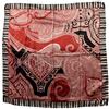 CG - TALENTO FIORENTINO, sciarpa foulard di seta disegno cashmere e paisley con cornice a righe, 100% seta di raso, 90x90cm, disponibile in vari colori, fatto in Italia Made in Italy