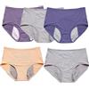 JuanNest Slip Incontinenza Urinaria Donna Lavabile, Washable Women's Anti-Urine Leakage Panties, Mutande Assorbenti Donna 5 Pack Biancheria Intima Lavabile Per Incontinenza Urinaria Femminile E,4XL(85-95KG)