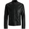 JACK & JONES Synthetic Leather Jacket Synthetic Leather Jacket | Regular Fit, Semplice, Maniche lunghe, Lunghezza regolare, Outdoor, Temperatura massima 30°C ciclo delicato