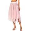 Tanzdunsje Gonna Tulle da Donna e Bambina Lunga Elastica - Bianco, Nero, Rosa Irregolare per Costumi di Carnevale e Halloween