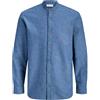 JACK & JONES Jjesummer Linen Blend Band Shirt L/S SN, Blazer Blu Marine, M Uomo