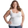 BeMyco Set 2 Canottiere Donna Cotone Elasticizzato - Taglie Forti Curvy, Spalla Larga, Intimo Donna, Canotta Elegante, Made in Italy (IT, Testo, 3XL, Plus, Regular, Bianco)