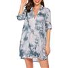 TBSCWYF Abito da Spiaggia Donna Copricostume Donna Mare Copri Bikini Donna Camicia Abito Donna Cover up Maniche 3/4 Copricostume Elegante Casual Costume da Bagno Camicetta Scollo a V