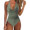 Generico Costume da Bagno Intero da Donna Costume da Mare Push-Up Imbottitura Estraibile per Donna Vita Alta Bikini Retro Beachwear 1 Pezzi Swimsuit Spiaggia Estate Costume Rosso Donna