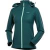 KUTOOK Giacca Ciclismo Softshell Donna Giacca Trekking Donna Invernale in Pile con Cappuccio Removibile Impermeabile Antivento per Vita Quotidiana