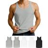 ALPIDEX Pacco da 5 Canotte da Uomo 100% Cotone Canotta Palestra Magliette Intime Canottiere, Taglia:XXL, Colore:Black/White/Grey