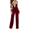 LZPCarra Tuta Elegante da Donna con Pizzo - Jumpsuit Elegante per Matrimonio Estivo Playsuits Lungo Jumpsuits Sexy Tuta Senza Maniche - Pezzo Unico a Manica Lunga per Eventi Formali e Business, Colore