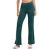 LACOFIA Pantaloni Donna a Zampa in Maglia Costine Pantaloni Tinta Unita Elasticizzati Leggero Comodo,Taglia Unica (2799) Verde Scuro