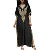 LikeJump Kaftano lungo da donna ricamato camicia da notte spaziosa homewear oversize maxi kimono copriabiti