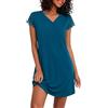 Demegimi Camicia da Notte Donna in Cotone Camicia Notte con Pizzo Manica Corta Pigiama Femminile Loungewear