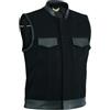 Leatherick SOA Gilet da uomo in pelle e denim stile motociclista moda casual