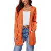 BERESIA Cardigan Aperto in Cotone 100% per Donna con Tasche, Maniche Lunghe, Morbido, Oversize, Maglione Casual da Donna, Arancione, M