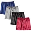 Sanraflic Confezione da boxer da uomo in raso, sensazione di seta, pantaloncini da notte con patta, Multi1-4 Pack, M