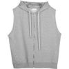 Générique Felpa senza maniche da donna, con cappuccio, leggero, con cerniera, con coulisse, con cappuccio, casual, per uso quotidiano, cappotti per la casa, tinta unita, grigio, XL