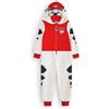 Paw Patrol Marshall Tutina per Bambini e Bambine | Pigiama Tutto-in-Uno per Bambini in Bianco e Rosso | Tuta da Notte Unisex con Cappuccio Ricamato e Orecchie 3D