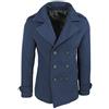 Evoga Cappotto Uomo Invernale Slim Fit Soprabito Trench Doppiopetto Sartoriale Casual (IT, Testo, XL, Regular, Regular, Blu)