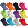 Rainbow Socks - Donna Uomo Colorate Calzini Corti di Cotone - 12 Paia - Nero Bianco Grigio Porpora Blu Marina Jeans Blu Arancione Rosso Giallo Verde Fucsia Merda - Taglia 36-38