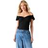 Guess Top Teodolinda Eco Off Shoulder Donna, nero, XS