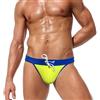 RQPYQF Costume Slip Uomo, Costume Mare Uomo Slip Piscina Costume Nuoto Slip Costume Uomo Swimming Brief Coulisse Regolabile YK90 Taglia M - XXL (Giallo Fluo, XXL)