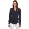 Vincenzo Boretti Blusa, Taglio Giusto, Colletto della Camicia Blu Scuro/Bianco S