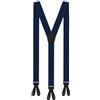 Zukunftsenkel Bretelle eleganti da 3,5 cm a forma di X con chiusura a bottone, regolabili per uomo e donna, senza clip, bretelle a bottone con 6 asole, Blu scuro, extra breit