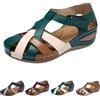 ZENITHINE Sandali Ortopedici Donna Estive Eleganti Sandali Leggere Comodi Cuoio Artificiale Sandali con Zeppa Vintage Moda Scarpe Sportivi Sandali Trekking Donna(Green,US 5/EU 36)