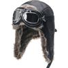 Lifup Inverno Sci Cappello Unisex, Cappello da Aviatore Cappelli con Pelliccia Sintetica, Cappello con Paraorecchie per Sci attività Sportive All'aperto Nero