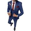 Lacoac Uomo Plaid Abito Formale Prom Giacca Gilet Pantaloni Smoking (3 Pezzi Set)