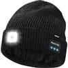 ATNKE LED Bluetooth Cappello con Luce,USB Ricaricabile 4 LED Senza Fili Musicale Altoparlante Corsa Cappello Invernale Calda Maglia Berretto con Pile Foderato Regali per Uomo e Donna/Dark Gray