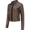 Peuignao Giubbotto Ecopelle Donna Giacca Similpelle Donna Borchie Corta Giubbino Giacche Ecopelle Donna Giacca Biker Jacket Faux Leather Jacket Donna Giacca Bikers Finta Pelle Sintetica Donna Stand-up Curvy