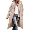 Valtorixia Vestiti invernali da donna 2025 cappotti lunghi in pile di shearling oversize con cappuccio, Kaki, 3XL