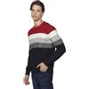 Koroshi - Maglione a maniche lunghe, in cotone, a righe, rosso, da uomo, colore: rosso