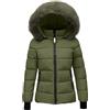 duaicnvow Piumino Donna Classico Trapuntato, Cappotto Imbottito Invernale con Cappuccio in Pelliccia Sintetica, Giubbotto Caldo e Leggero a Lunga Duraata, Stile Studentesco Casual per Tempo Libero